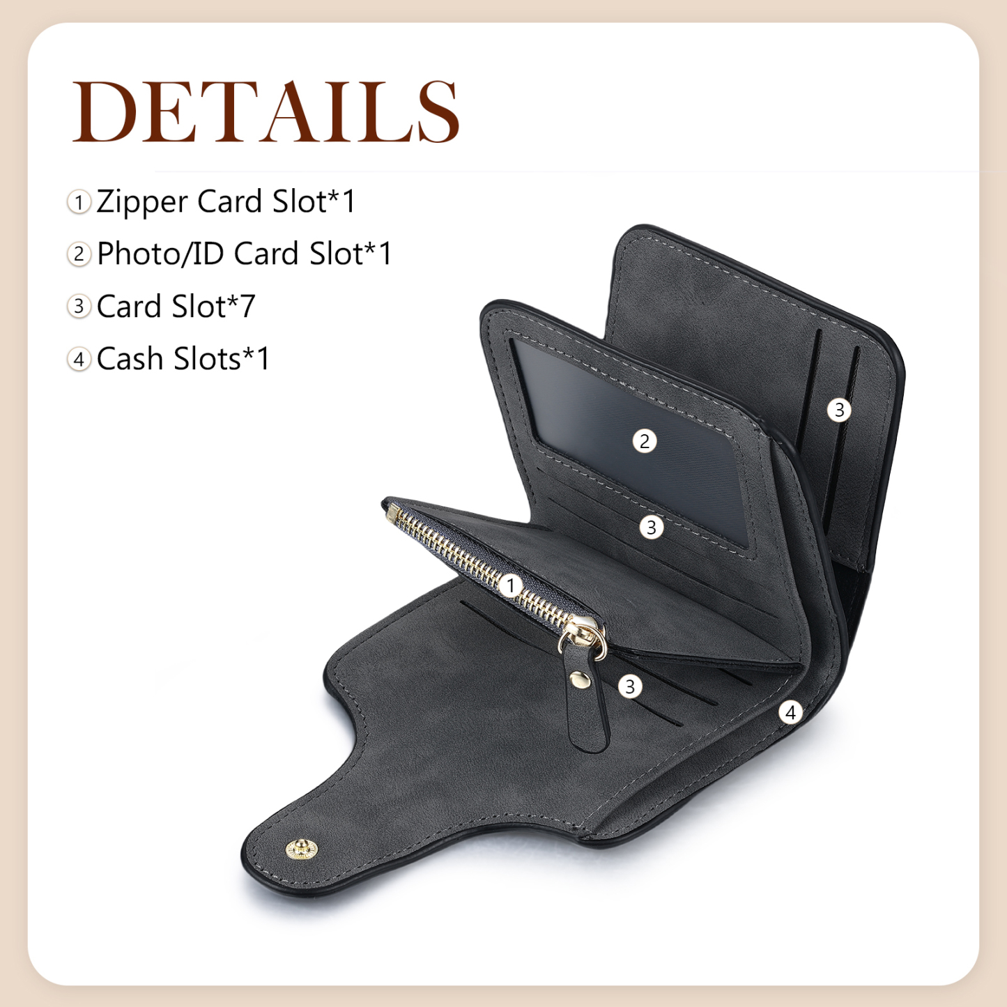 Personalized Photo & Initial & Name PU Leather Wallet for Women | Lorajewel