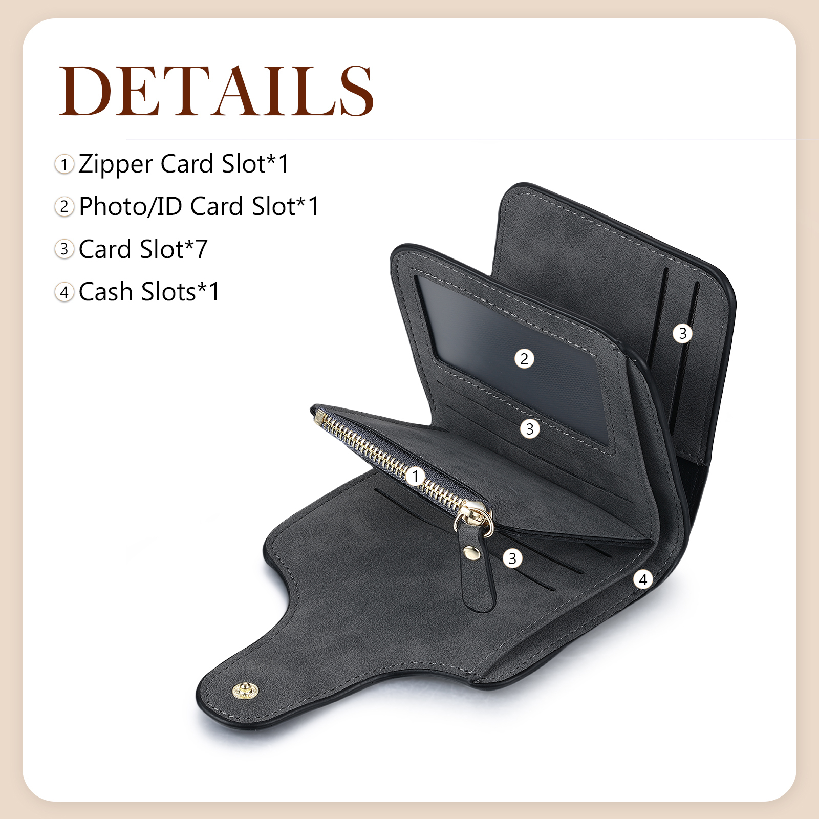 Personalized Photo & Initial & Name PU Leather Wallet for Women | Lorajewel