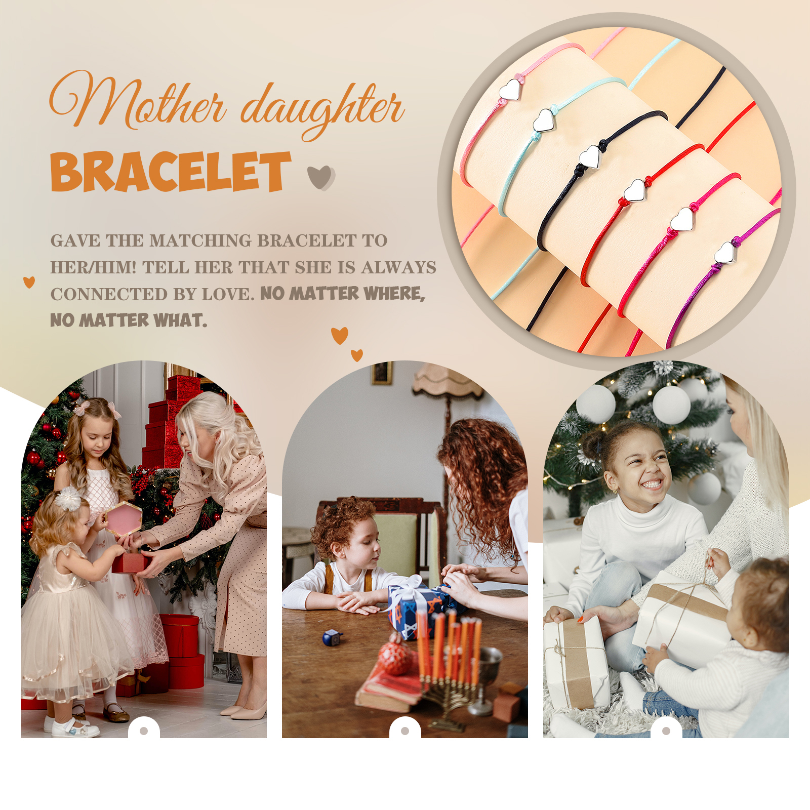 Women Bracelet Dainty Teen Heart Bracelet Back To School Adjustable Bracelet for Girls