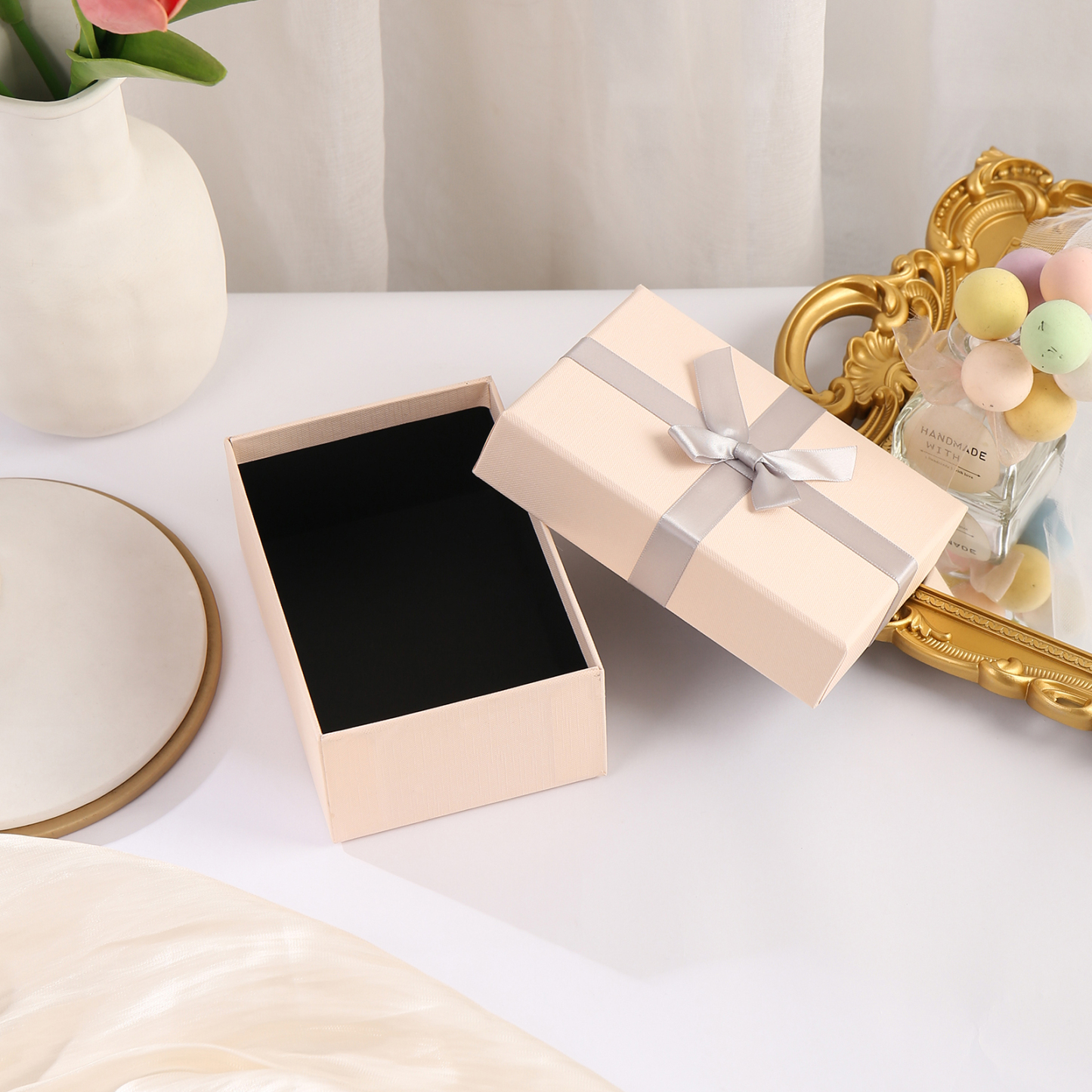 Exquisite Wallet Gift Box Light Pink Rectangle Gift Packaging