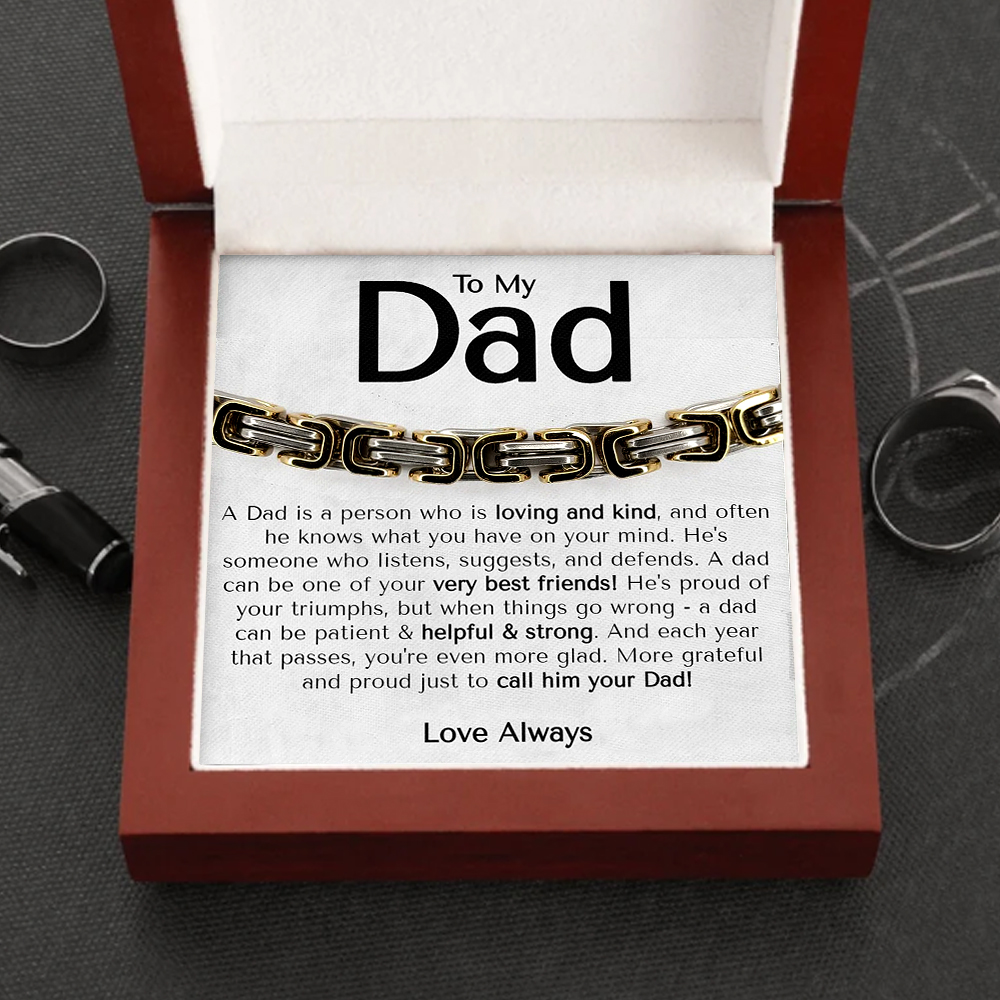 To My Dad Love Always Cuban Link Bracelet Stainless Steel Bracelet Father's Day Gifts