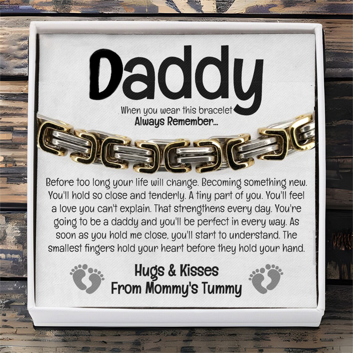 New Daddy Gifts Cuban Link Bracelet Stainless Steel Bracelet Sentimental Gifts First Father's Day