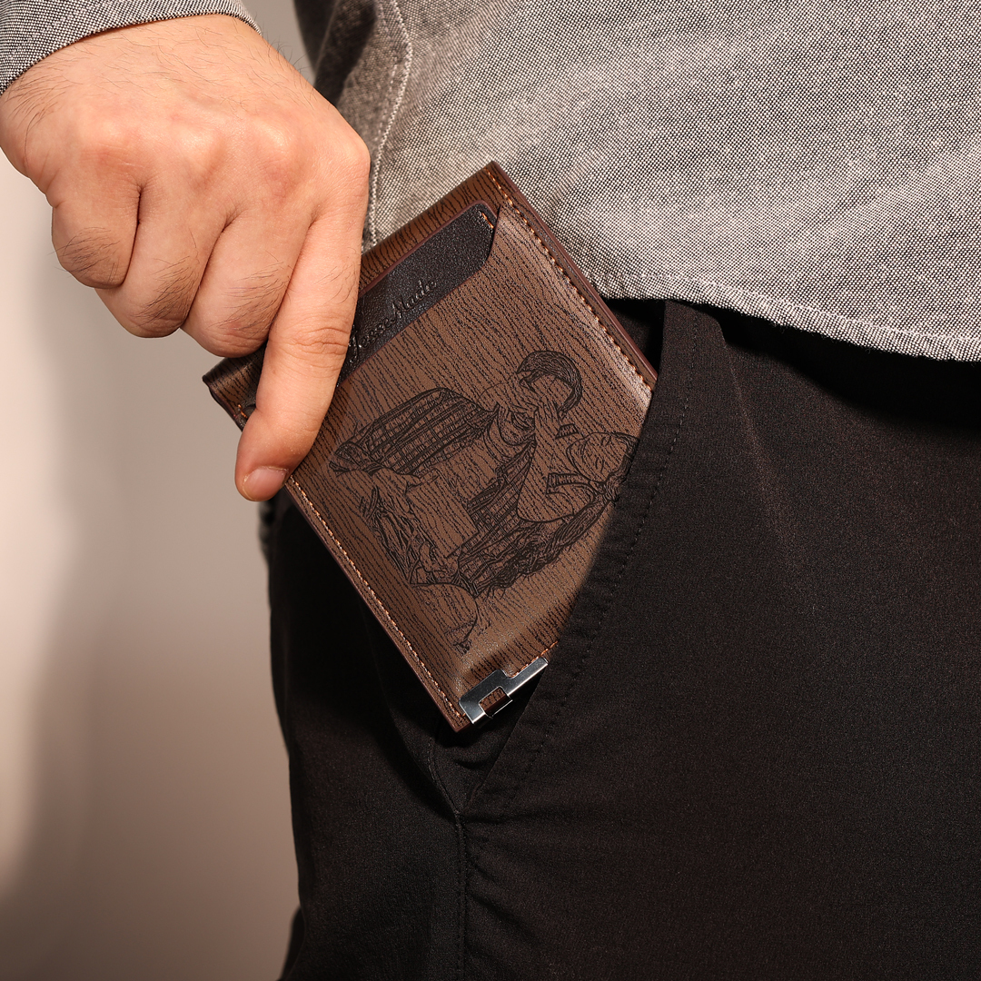 Men Wallet Personalized Photo Wallet With Engraving Coffee Color