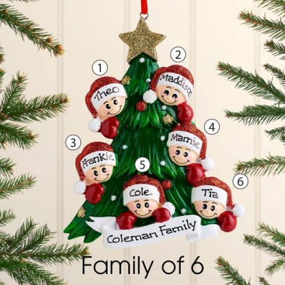 Personalized Family Christmas Ornament Custom 2 Names Hanging Ornament Gifts For Family