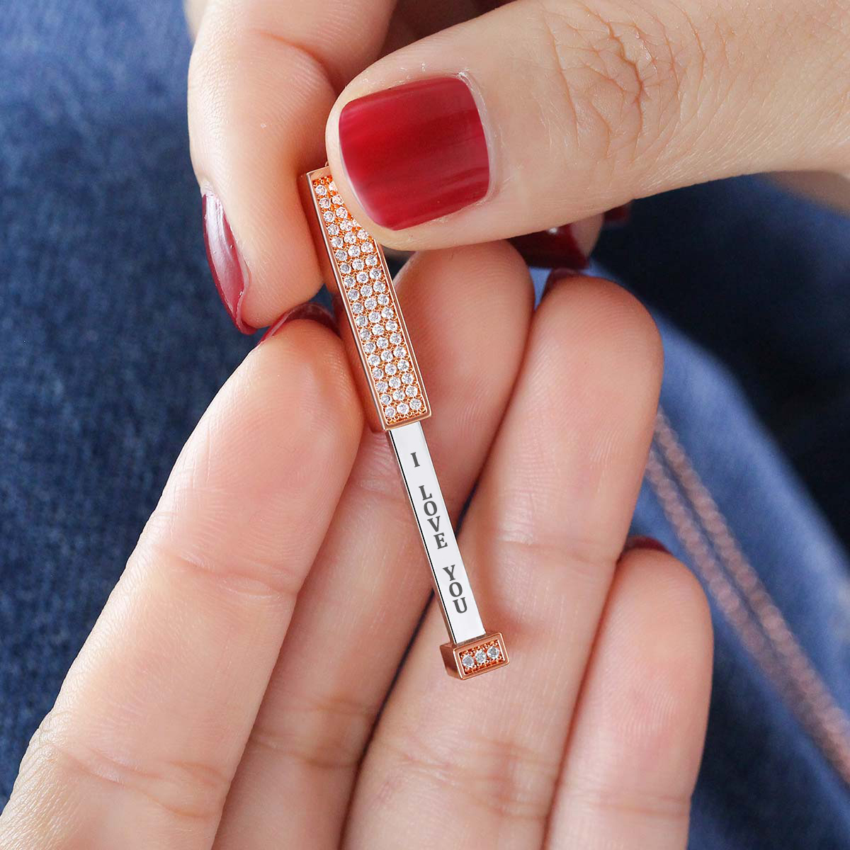 I LOVE YOU Secret Sentiments Necklace Hidden Message Necklace Romantic Valentines Gifts For Her