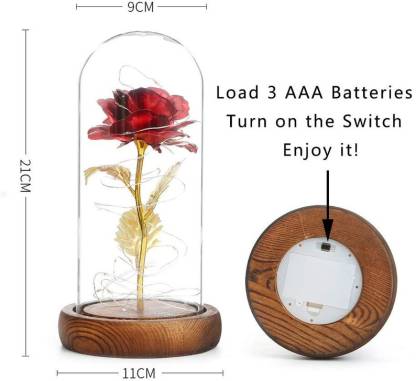 Enchanted Rose Night light Custom Text Eternity Rose LED Lamp Romantic Gift