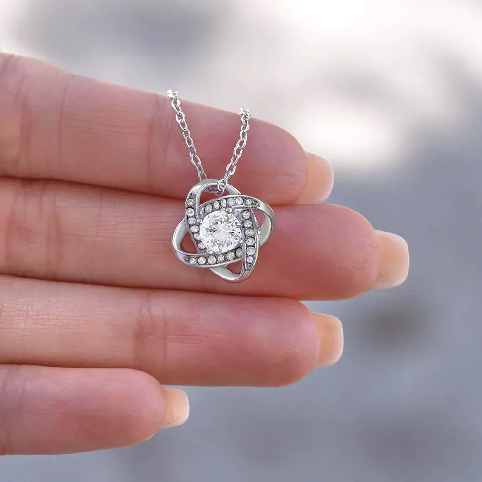 To My Daughter From Dad S925 Love Knot Necklace "Straighten Your Crown" Warm Gifts Dad To Daughter Mother's Day Gift Idea