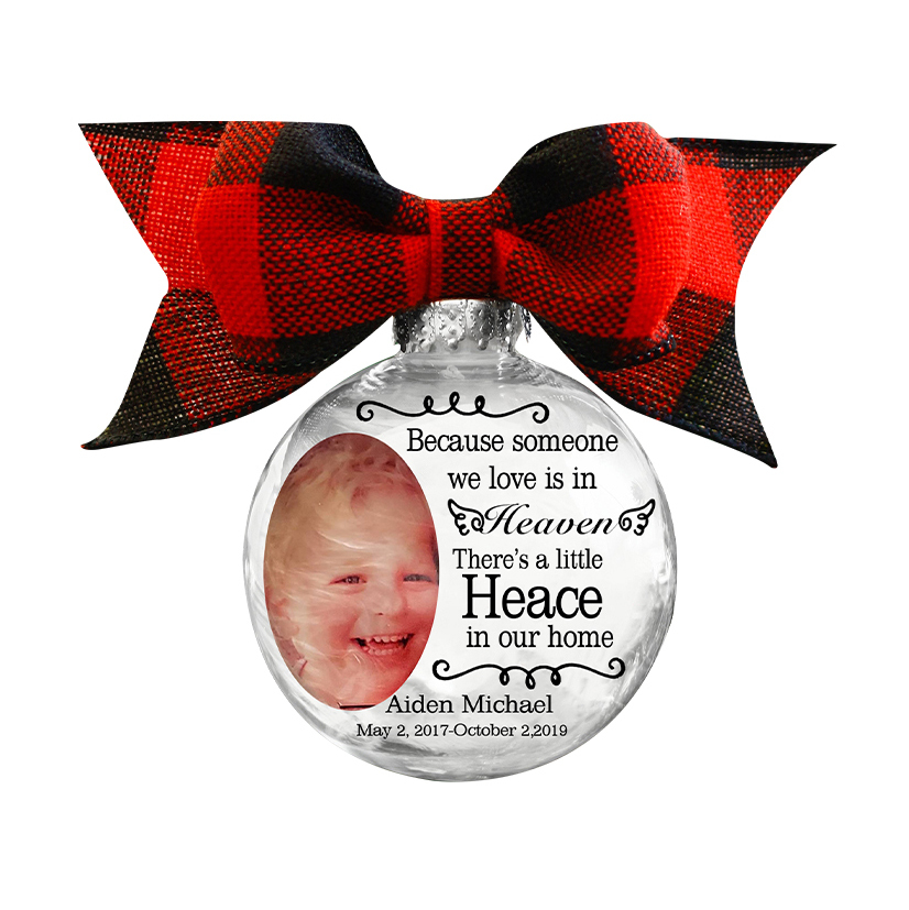 Personalized Photo Ball Ornament Someone We Love Is in Heaven Memorial Ornament