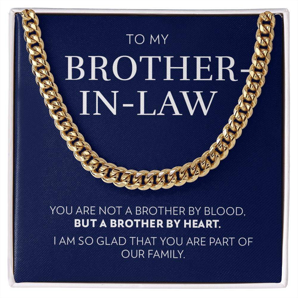 To My Brother-In-Law Necklace Cuban Link Chain Necklace Gift Set - I Am So Glad That You Are Part Of Our Family