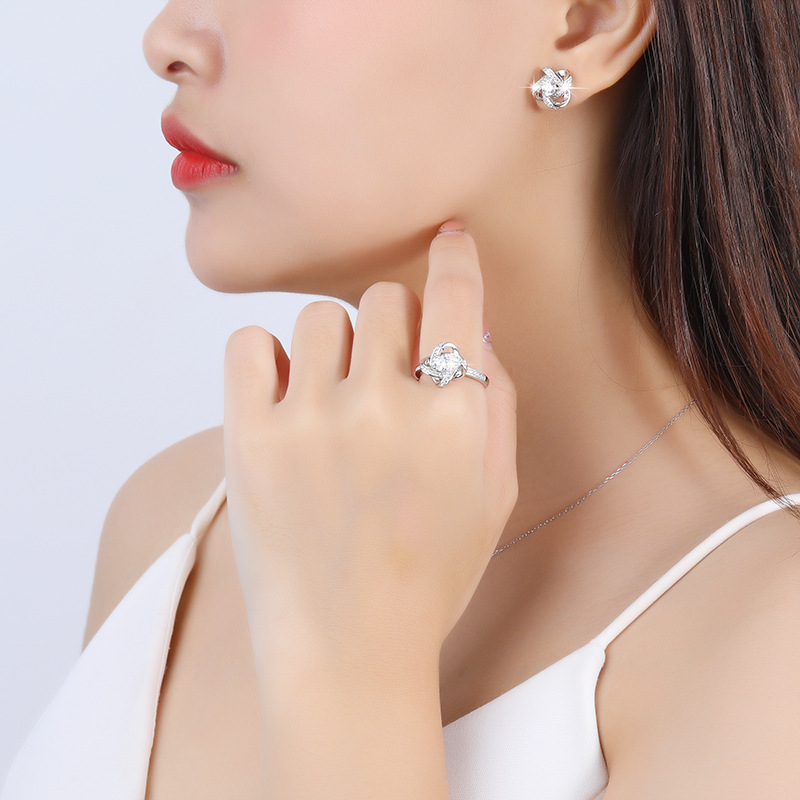 Love Knot Rings Personalized Birthstone Rings S925 Sterling Silver Birthday Gifts For Women