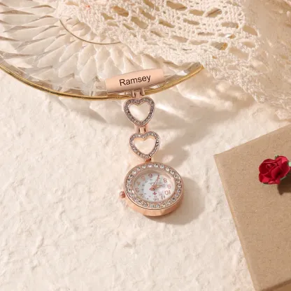 Personalized Name & Text Nurse Watch Portable Nurse Watch with Lapel Pin Gift for Doctor/Nurse