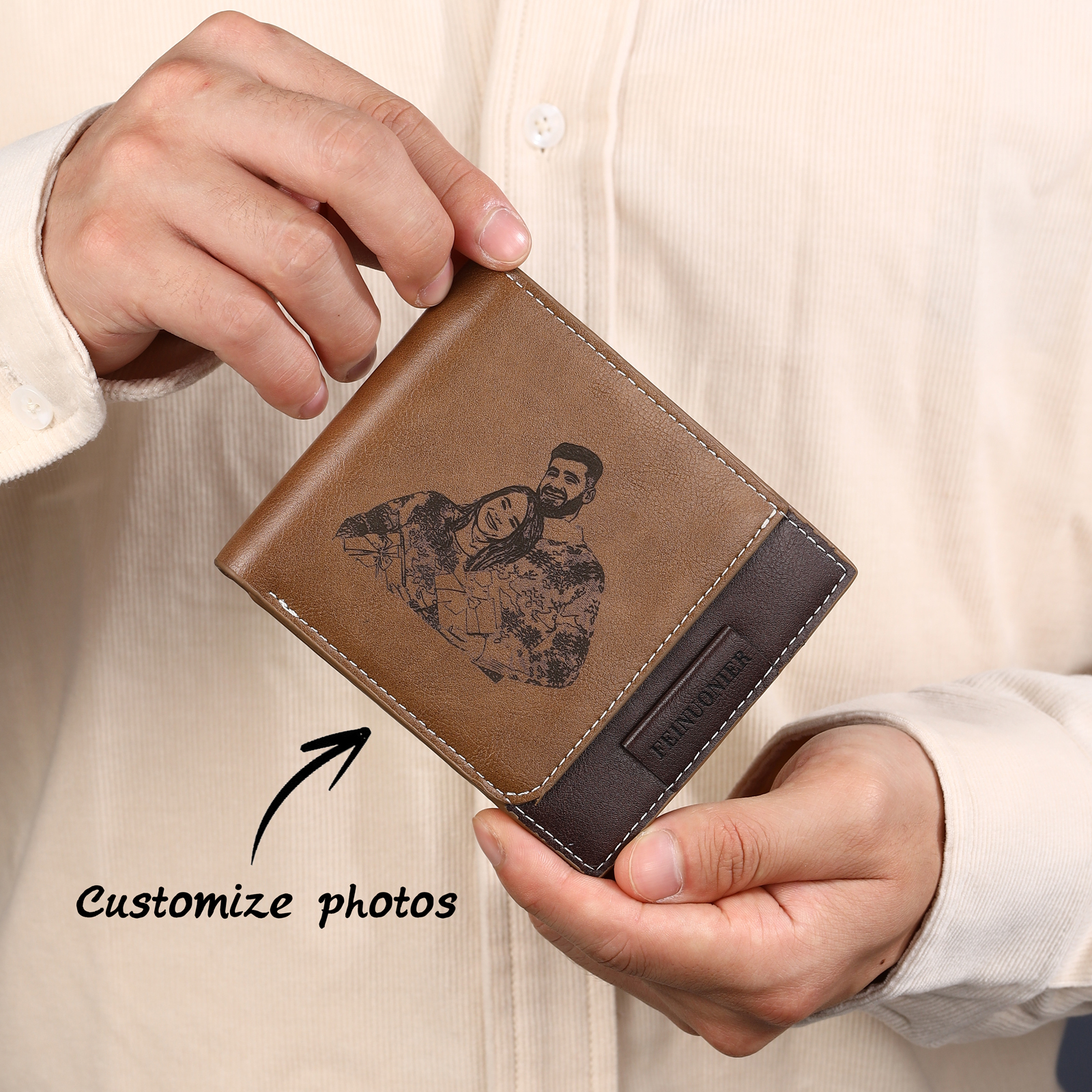 Personalized Men Photo Wallet Engraved Wallet Gifts for Him
