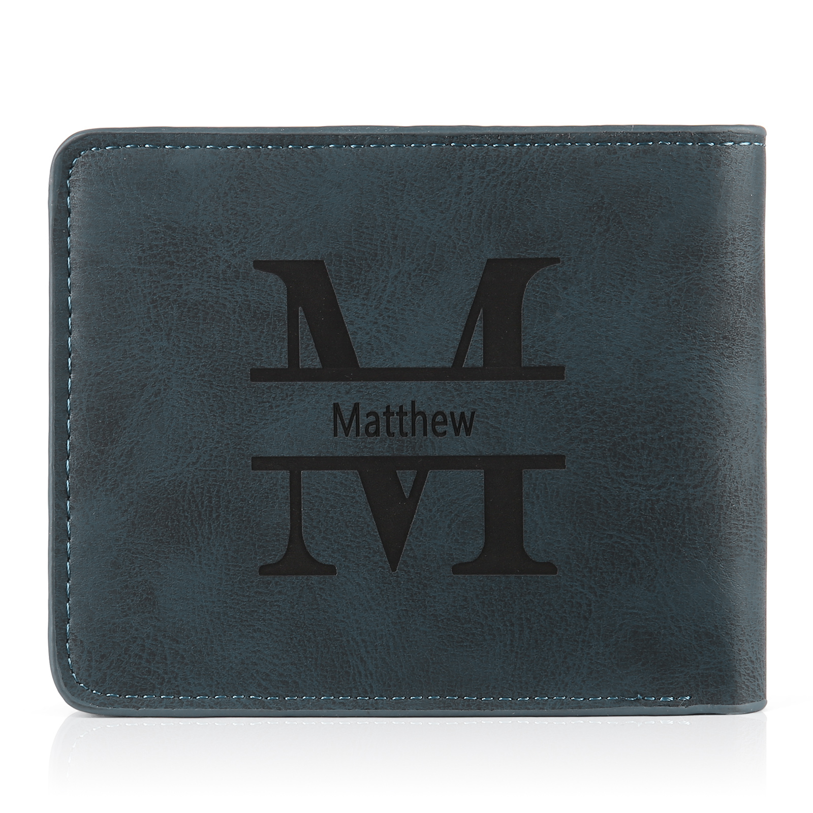 Personalized Monogram Wallet Custom Photo & Name & Letter Men's Leather Wallet Father's Day Gifts for Him
