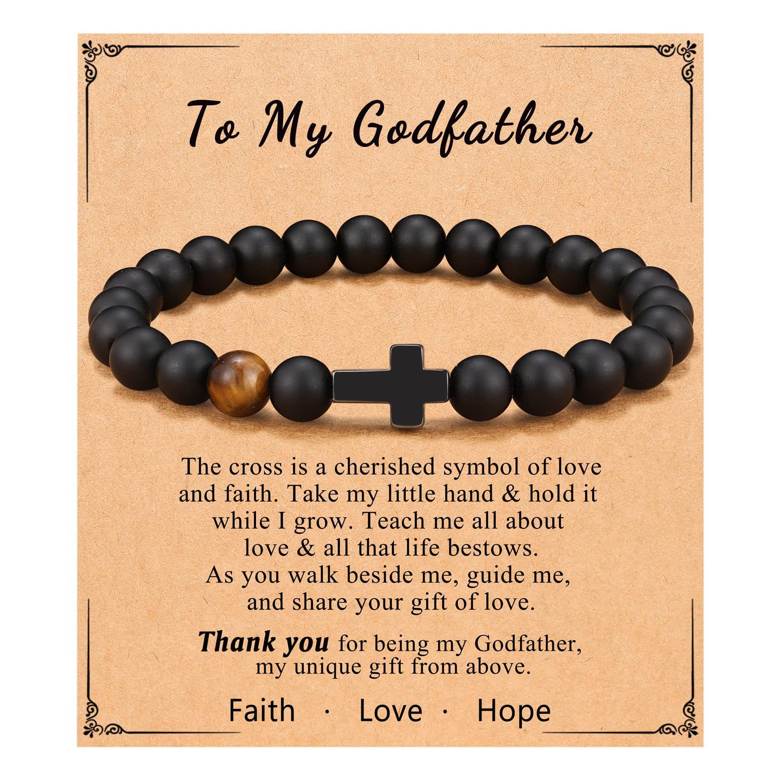 Black Gallstone Cross Bracelet Beads Bracelet