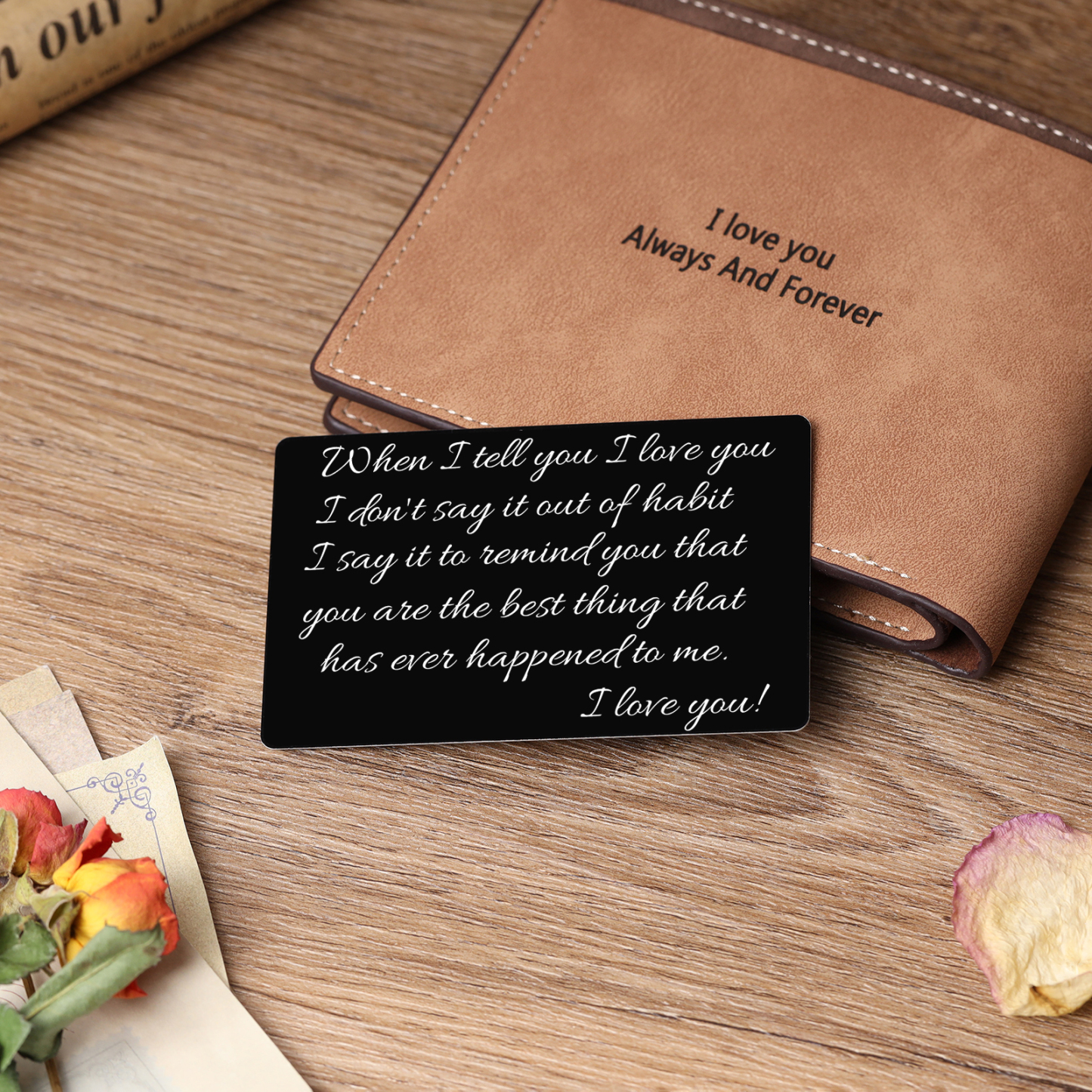 Personalized Wallet Photo Card Wallet Insert Gift for Husband