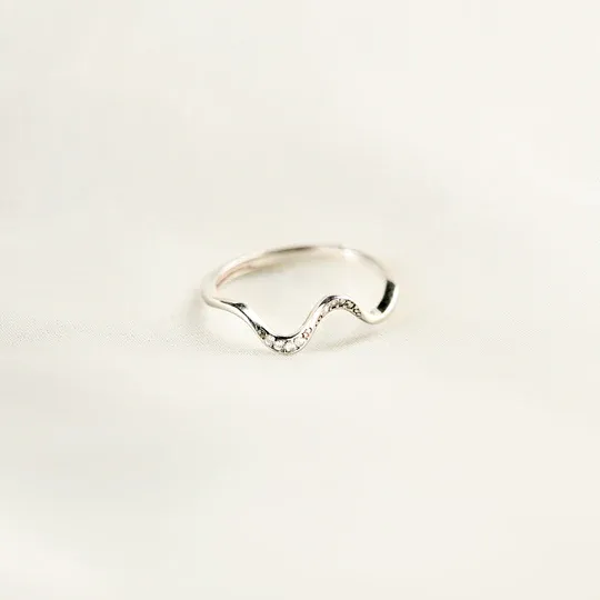 For Daughter-S925 Highs and Lows Minimalist Wave Ring
