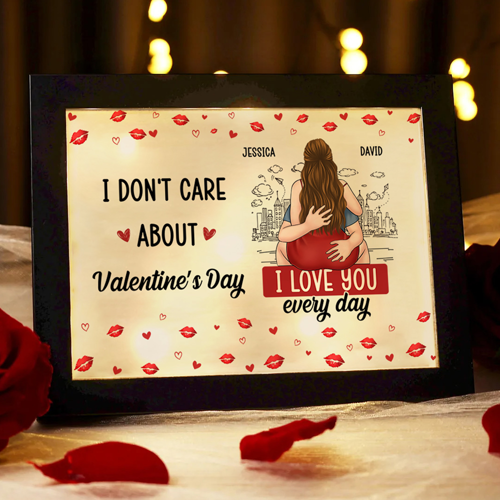 Custom Light-Up Frame for Couples “I Love You Every Day” – Unique Romantic Gift for Valentine’s Day or Birthday for Him or Her by Lorajewel