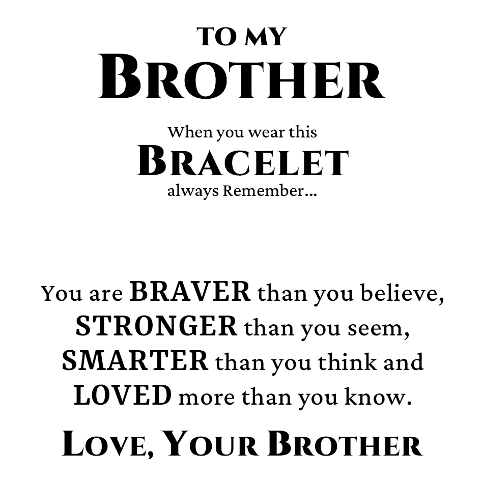 To My Brother Cuban Chain Bracelet Set Stainless Steel Bracelet 