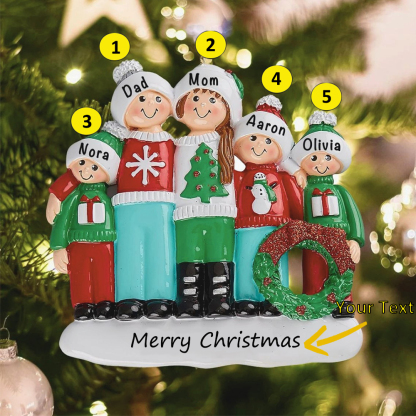 Personalized Family Christmas Ornament Custom 3 Names Hanging Ornament Gifts For Family