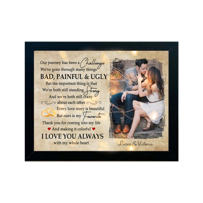 Our Story Is My Favorite Photo Frame Personalized LED Light Shadow Box Couple Gifts