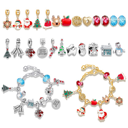 Christmas Bracelet Charms Surprise Blind Box Advent Calendar 24 Days Countdown Surprise Box DIY Bracelet Mystery Box Gift For Her