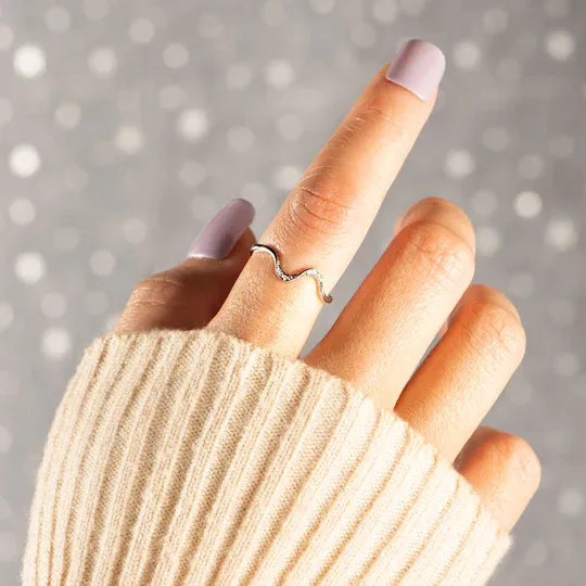 For Daughter-S925 Highs and Lows Minimalist Wave Ring