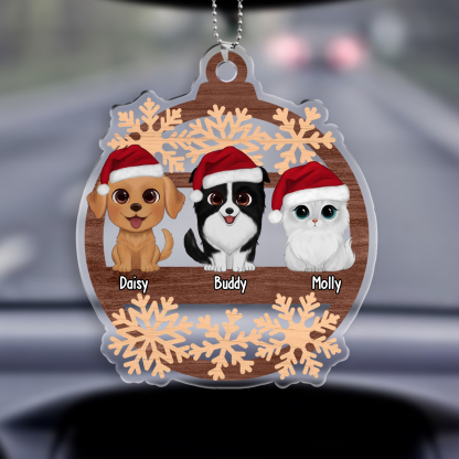 Pet Christmas Ornaments Customized 1–6 Names Wooden Christmas Decor Personalized Gifts for Family Friends