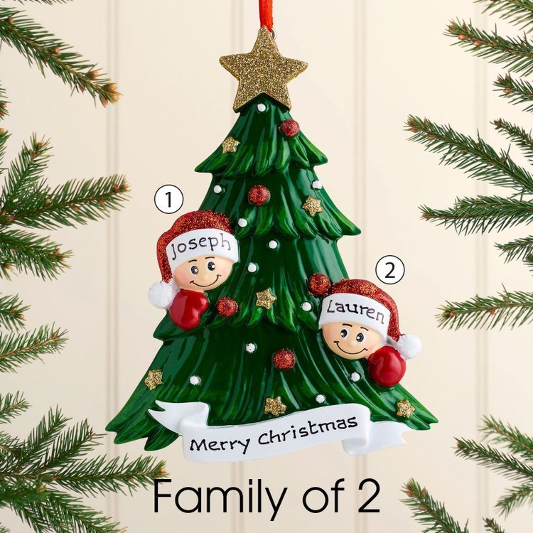 Personalized Family Christmas Ornament Custom 6 Names Hanging Ornament Gifts For Family
