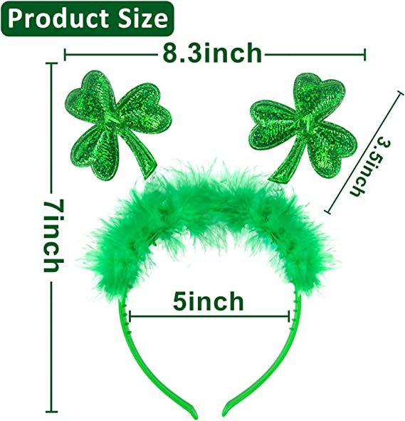 Green Headband Happy St. Patrick's Day Shamrock Headband Gift for Him/Her