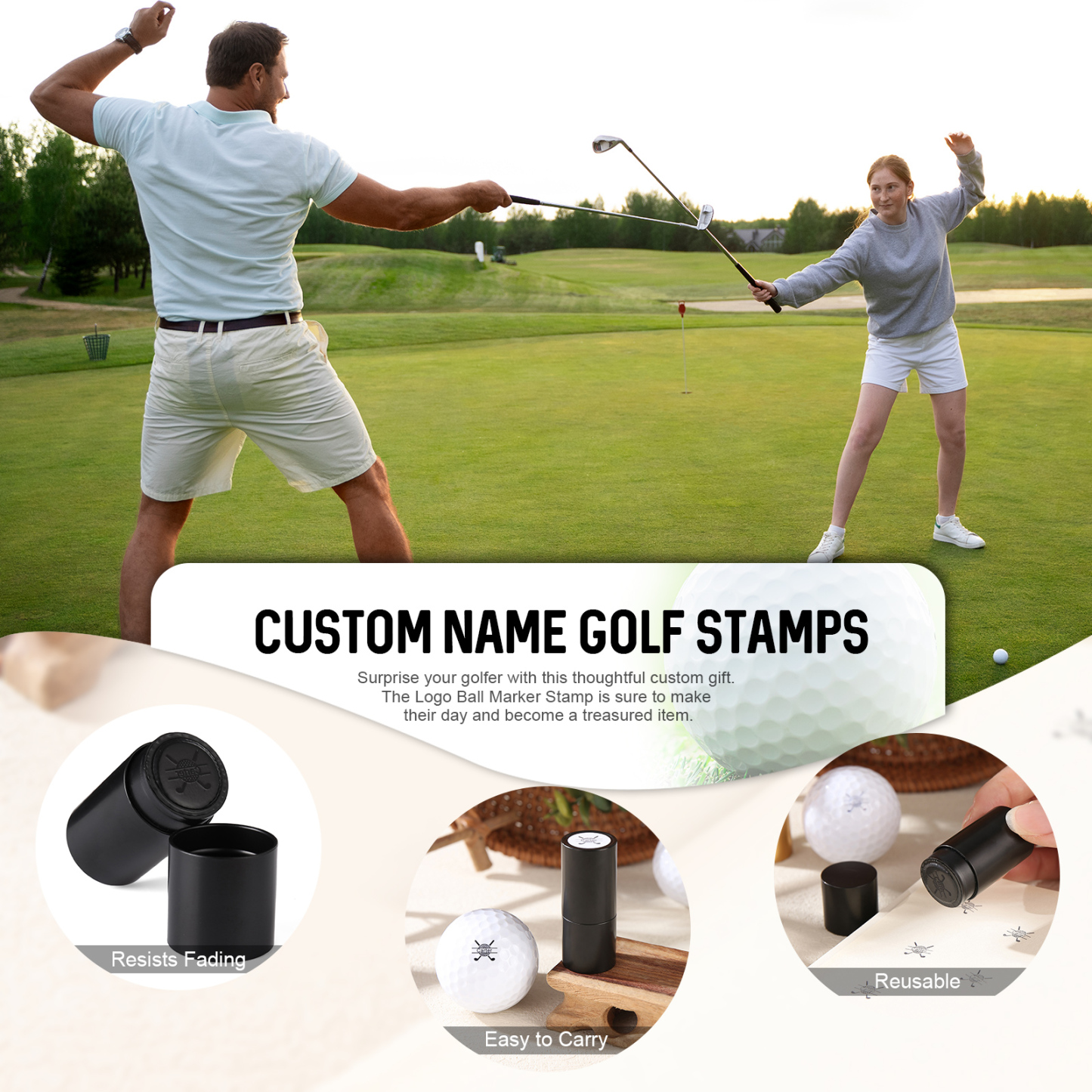 Personalized Golf Pattern Seal, A Special Gift For Him/Yourself
