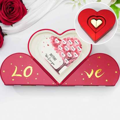 Personalized Text Acrylic Heart Keepsake Custom 1–12 Names Pink Purple Tree Ornaments Gifts for Grandma/Mother