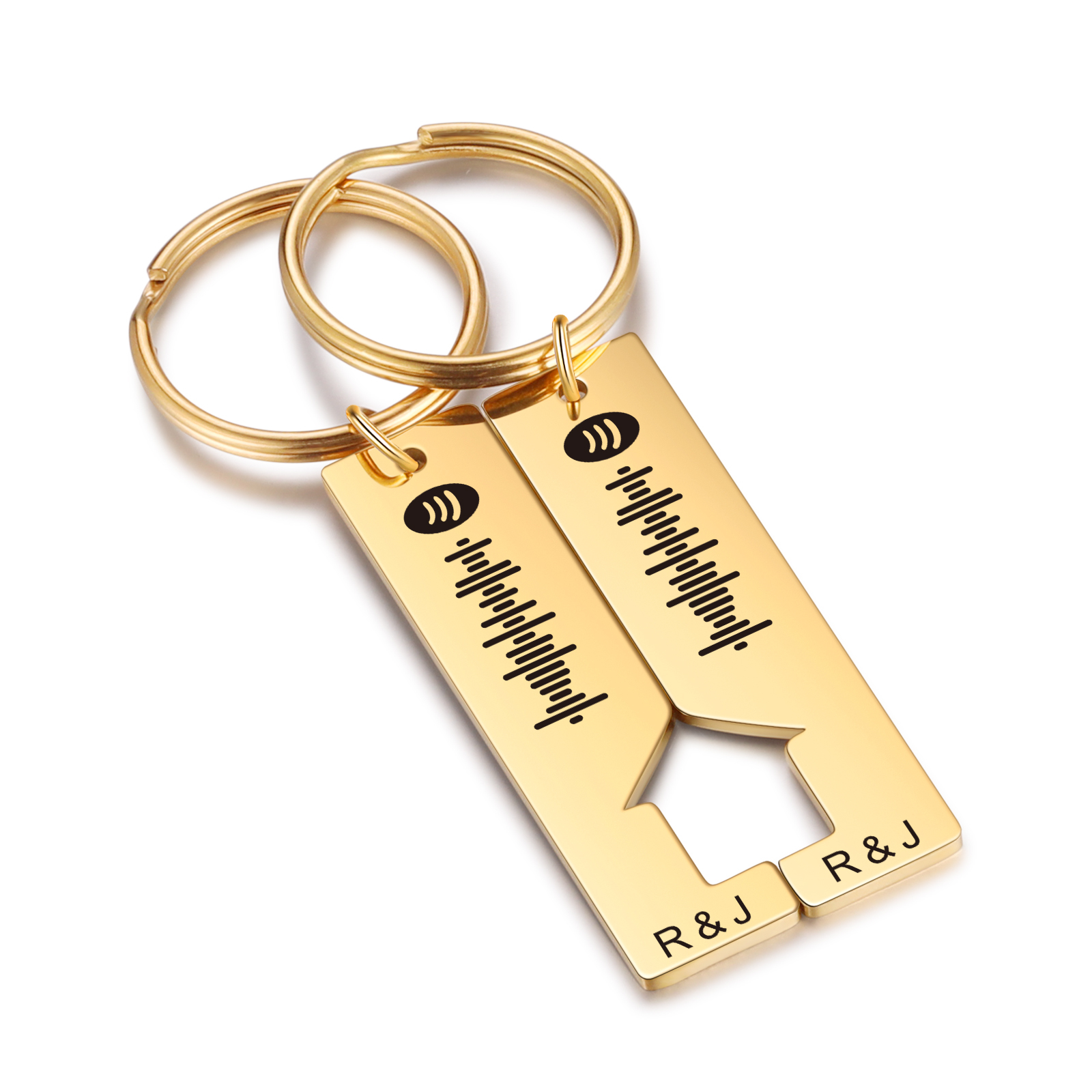 Personalized Spotify Code Keyring Custom 2 Letters Keychain Scannable Music Keychain Valentine's Day Gift for Couples