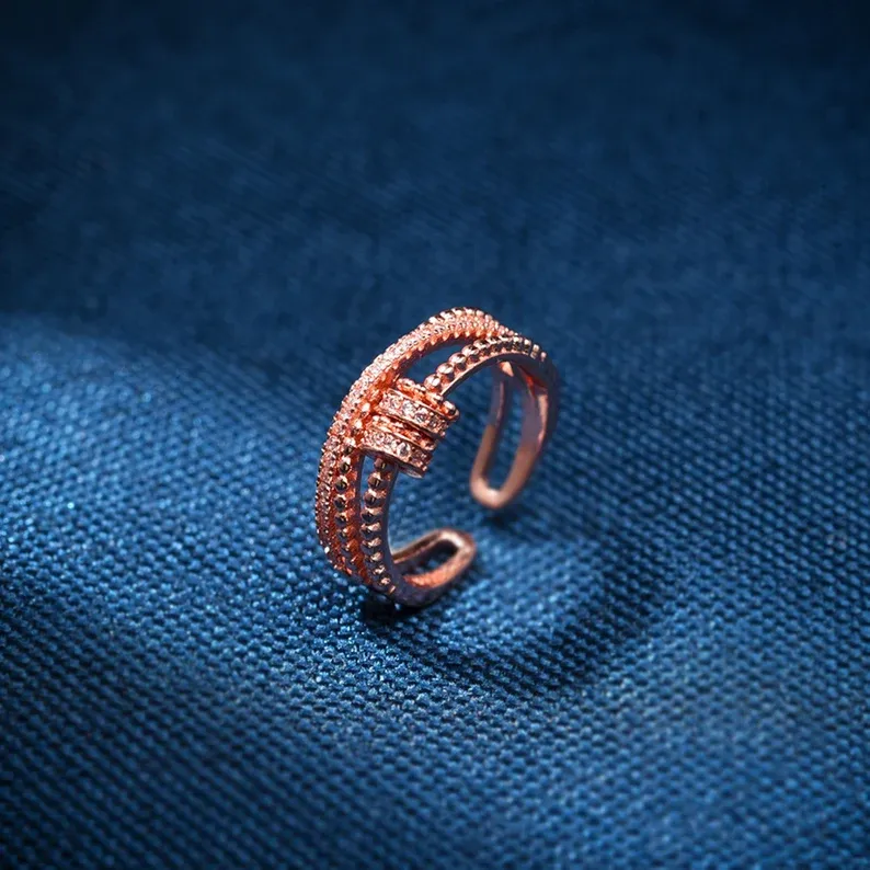 To My Daughter-S925 Spinning Bead Fidget Ring Gifts For Daughter