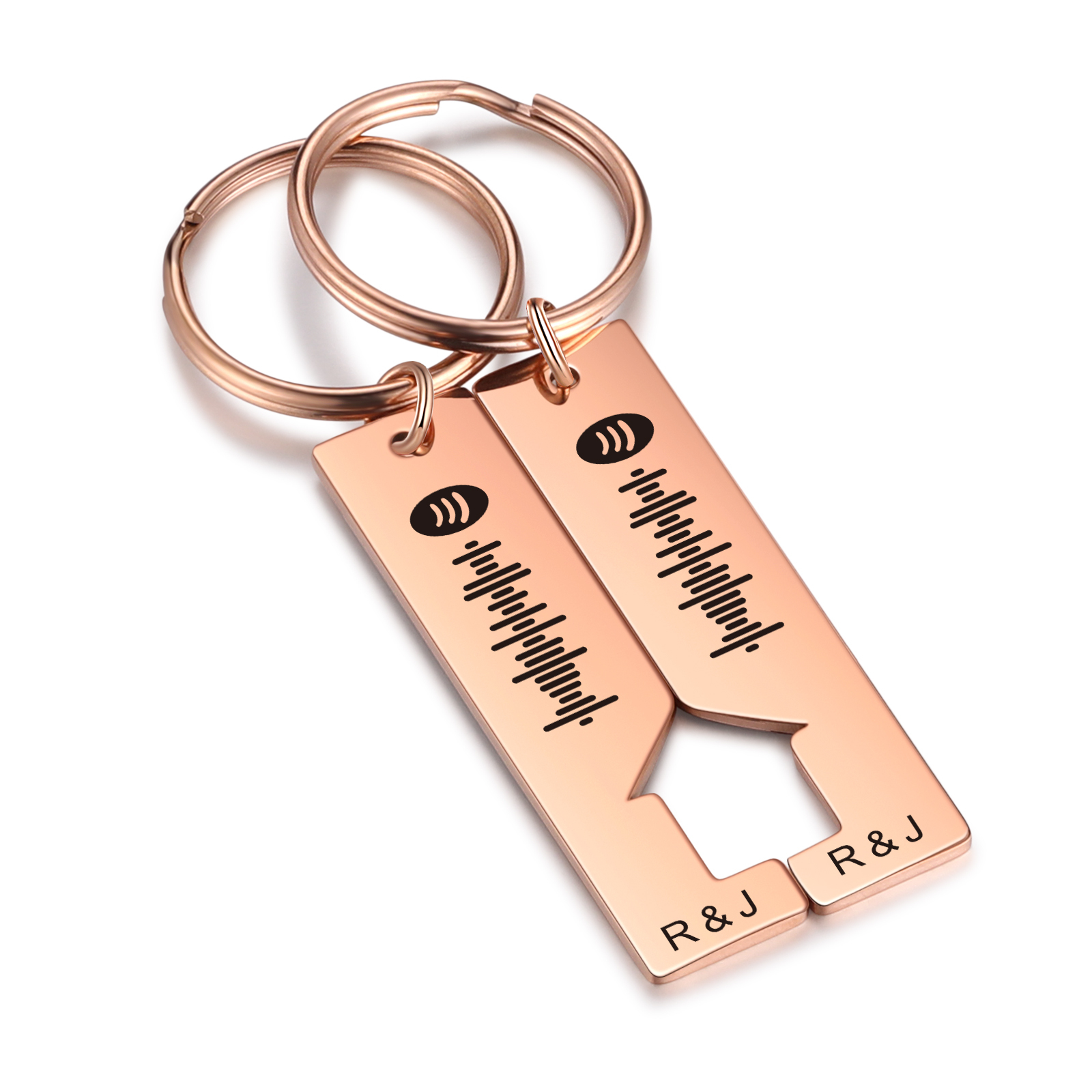 Personalized Spotify Code Keyring Custom 2 Letters Keychain Scannable Music Keychain Valentine's Day Gift for Couples