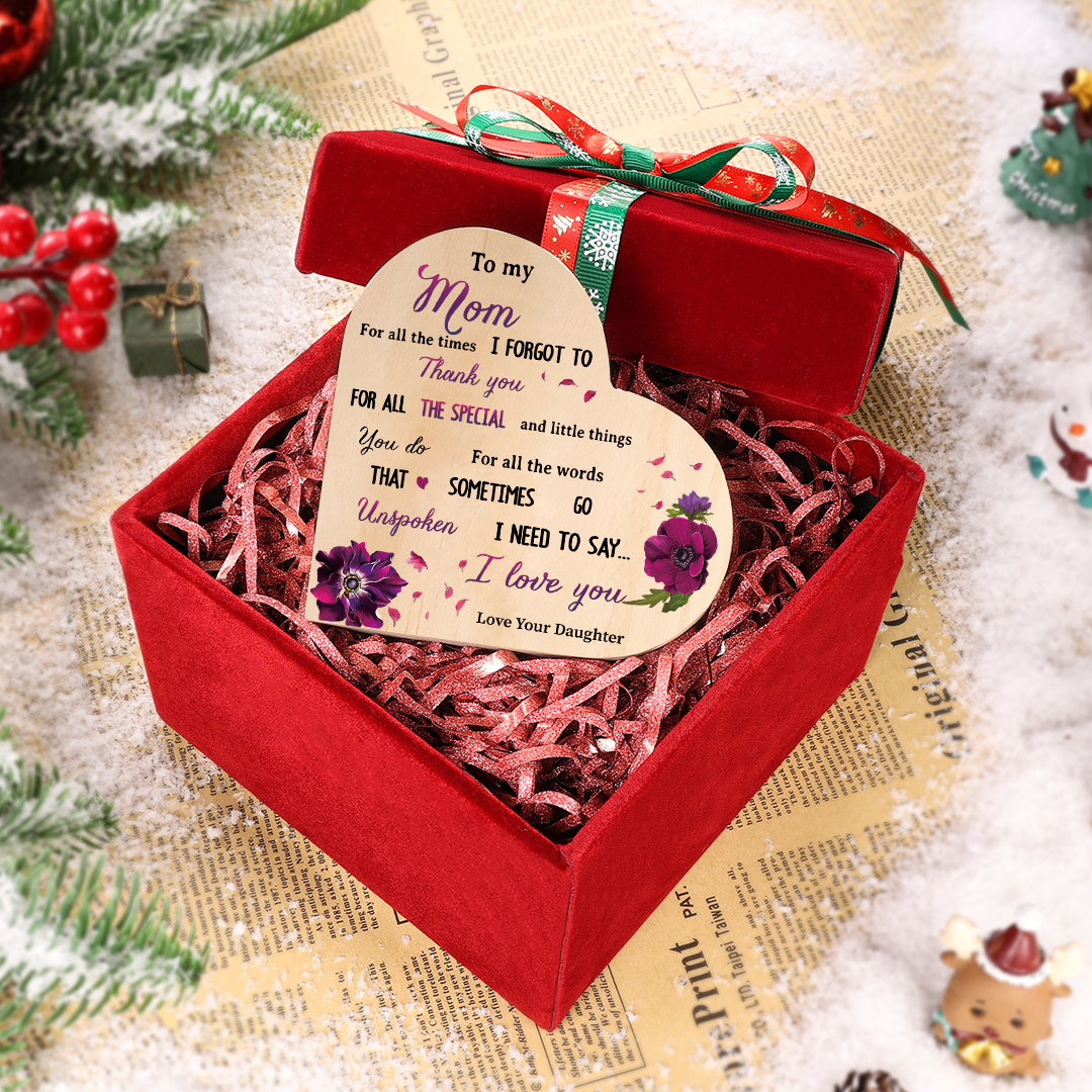 To My Mom Wooden Heart Candle Holder "I need to say I love you"