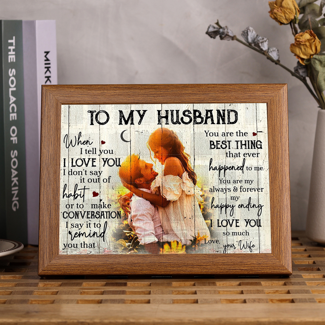 To My Husband Photo Frame Personalized LED Light Shadow Box