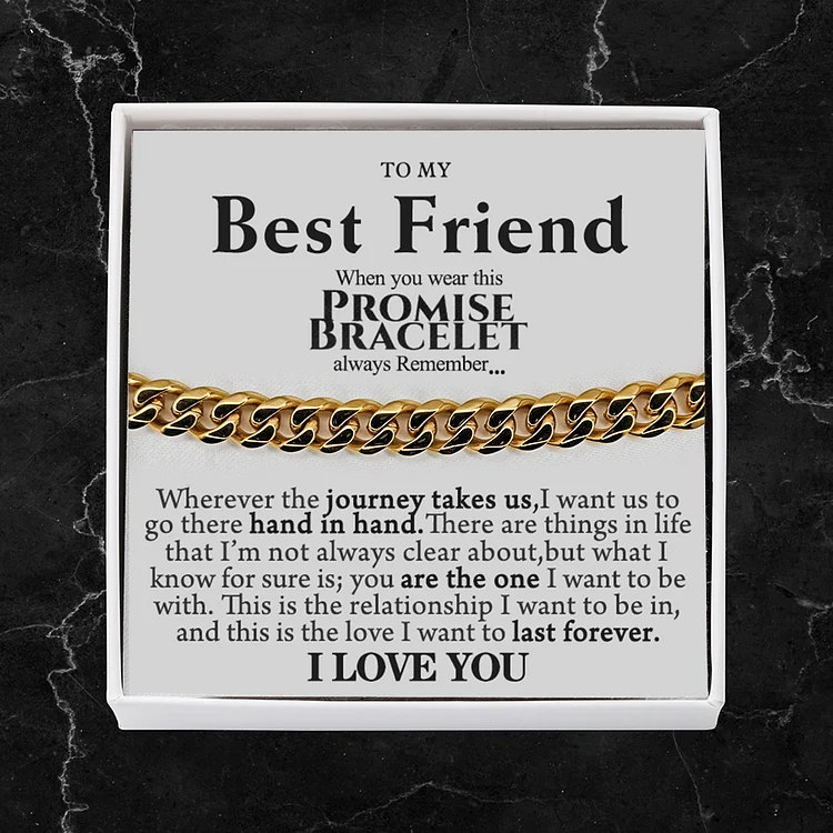 To My Best Friend Cuban Chain Bracelet Stainless Steel Bracelet Gift Set