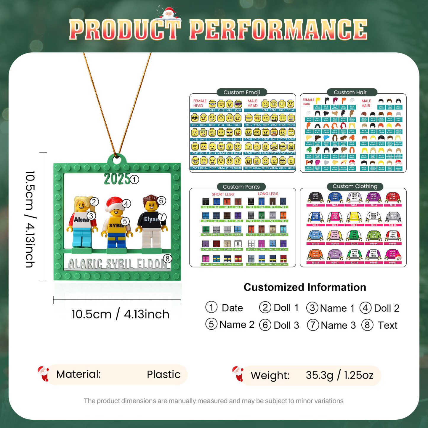 Personalized Minifigure Christmas Ornament