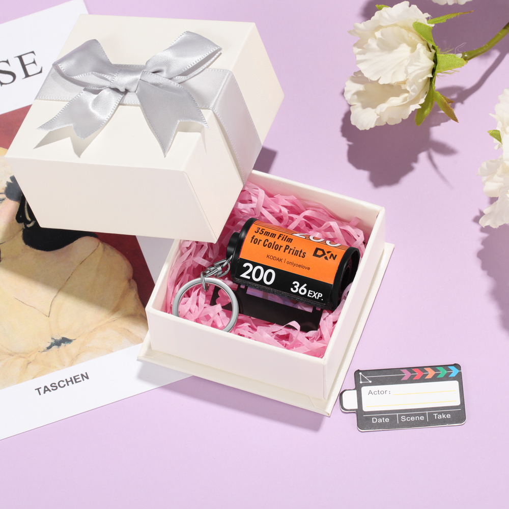 Personalized 15 Pictures Photo Keychain Personalized Film Camera Roll Multiphoto Colorful Romantic Gifts For Lovers