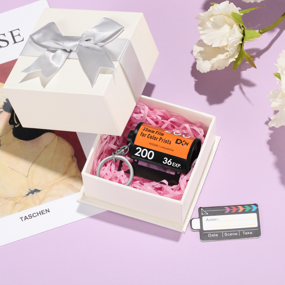 Personalized 15 Pictures Photo Keychain Personalized Film Camera Roll Multiphoto Colorful Romantic Gifts For Lovers