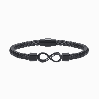 To My Wife Leather Bracelet Custom 2 Names Infinity Bracelet Gift Set - I Married You Because I Can't Live Without You