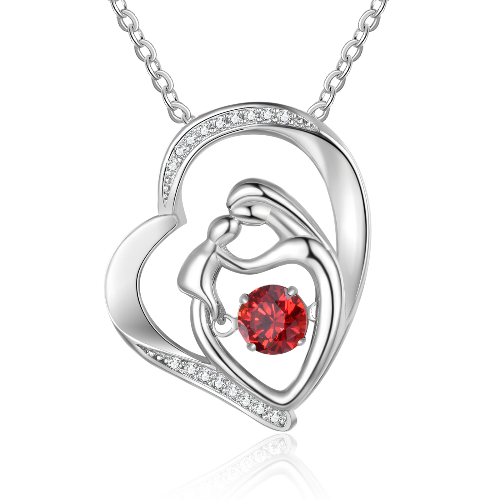 Mother Hold Child Necklace Personalized Birthstone Necklace Gifts For Her