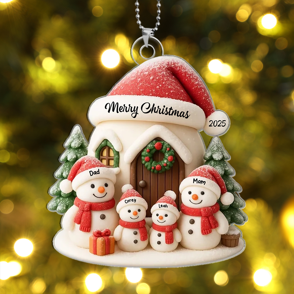 2025 Custom Snowman Family Christmas Ornament