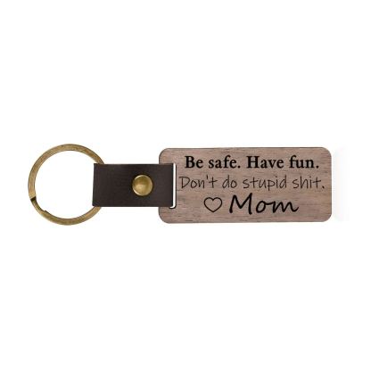 Don't Do Stupid Funny Wooden Keychain Drive Safe Have Fun Keychain Teenager Gift Set For Son/Daughter