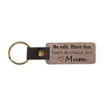 Don't Do Stupid Funny Wooden Keychain Drive Safe Have Fun Keychain Teenager Gift Set For Son/Daughter