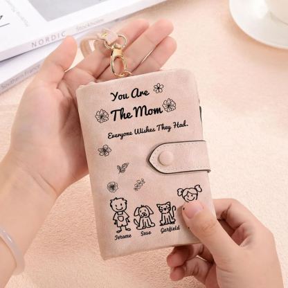 Personalized Women Leather Wallet Purse With Custom 4 Kids And Pet Name –You Are The Mom Everyone Wishes They Had- Mothers Day Presents For Mom | Lorajewel