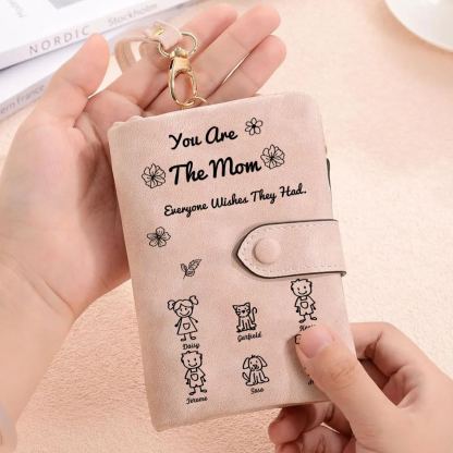 Personalized Women Leather Wallet Purse With Custom 6 Kids And Pet Name –You Are The Mom Everyone Wishes They Had- Mothers Day Presents For Mom | Lorajewel