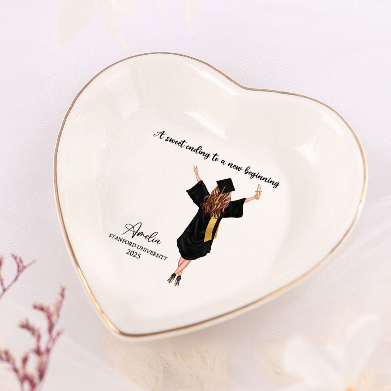 Personalized Graduation Trinket Dish - Custom Gift for Graduation