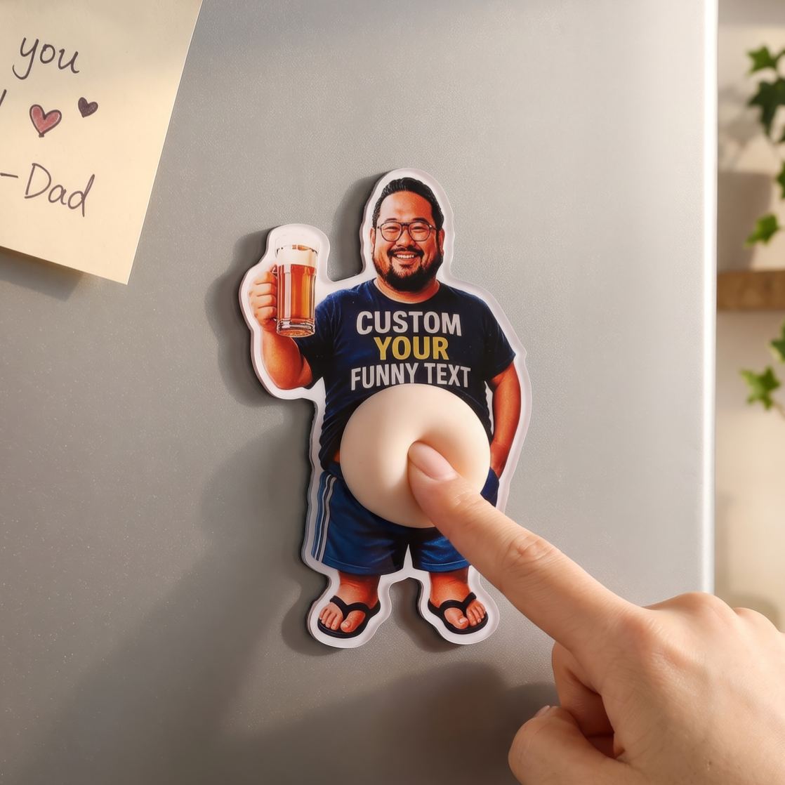 Personalized Funny Dad Bod Fridge Magnet