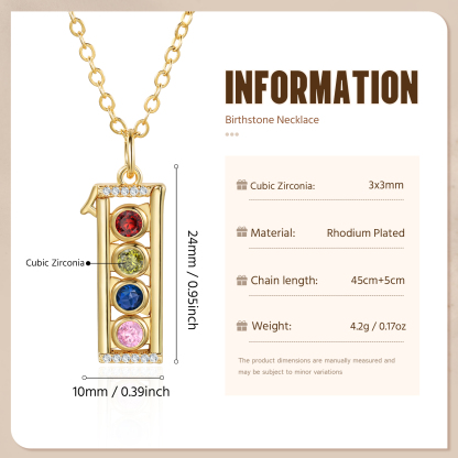 Personalized family necklace with 1–6 birthstones – a unique gift for Mom or Grandma